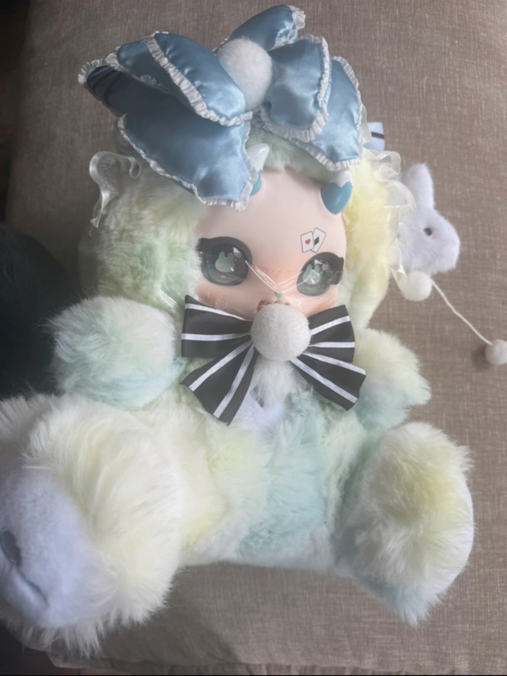 Boboco 600% Plush Pastel Light Blue Satin Bow